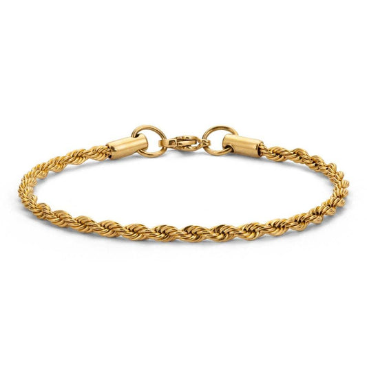 Aloe Allie Bracelet i guld, ett elegant Cordell-armband i rostfritt stål med slitstark PVD-plätering. Vattentåligt och hållbart för långvarig glans, perfekt för både vardag och fest.