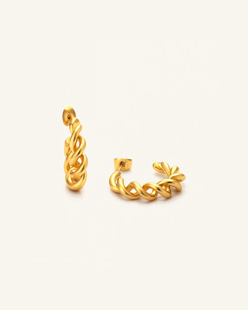 Bali Bamboo Hoops — Vattentålig örhängen i guld | Alora Avenue
