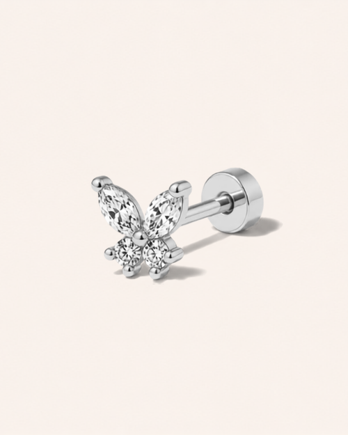 Bella Butterfly Stud Silver — Vattentåligt örhänge i rostfritt stål | Alora Avenue