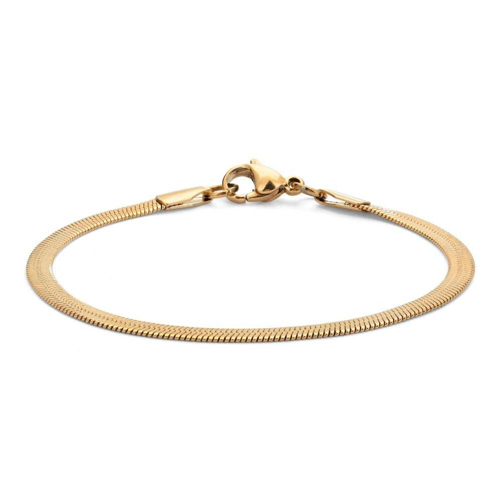 Följ med i trenden med Chloe Cobra Bracelet – ett vackert snakechain-armband som kombinerar stil med funktionalitet. Tillverkat i rostfritt stål och PVD-pläterat i 18k guld för både hållbarhet och elegans.