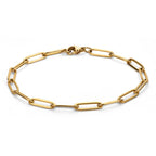 Dawn Clip Bracelet – guldfärgat paperclip-armband i rostfritt stål med slitstark PVD-plätering, vattentåligt och hållbart.