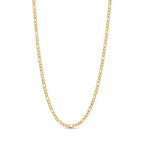Freja Figaro Necklace – guldig figarokedja i rostfritt stål, 3 mm bred och 45 cm lång, med slitstark PVD-plätering, vattentålig och elegant.
