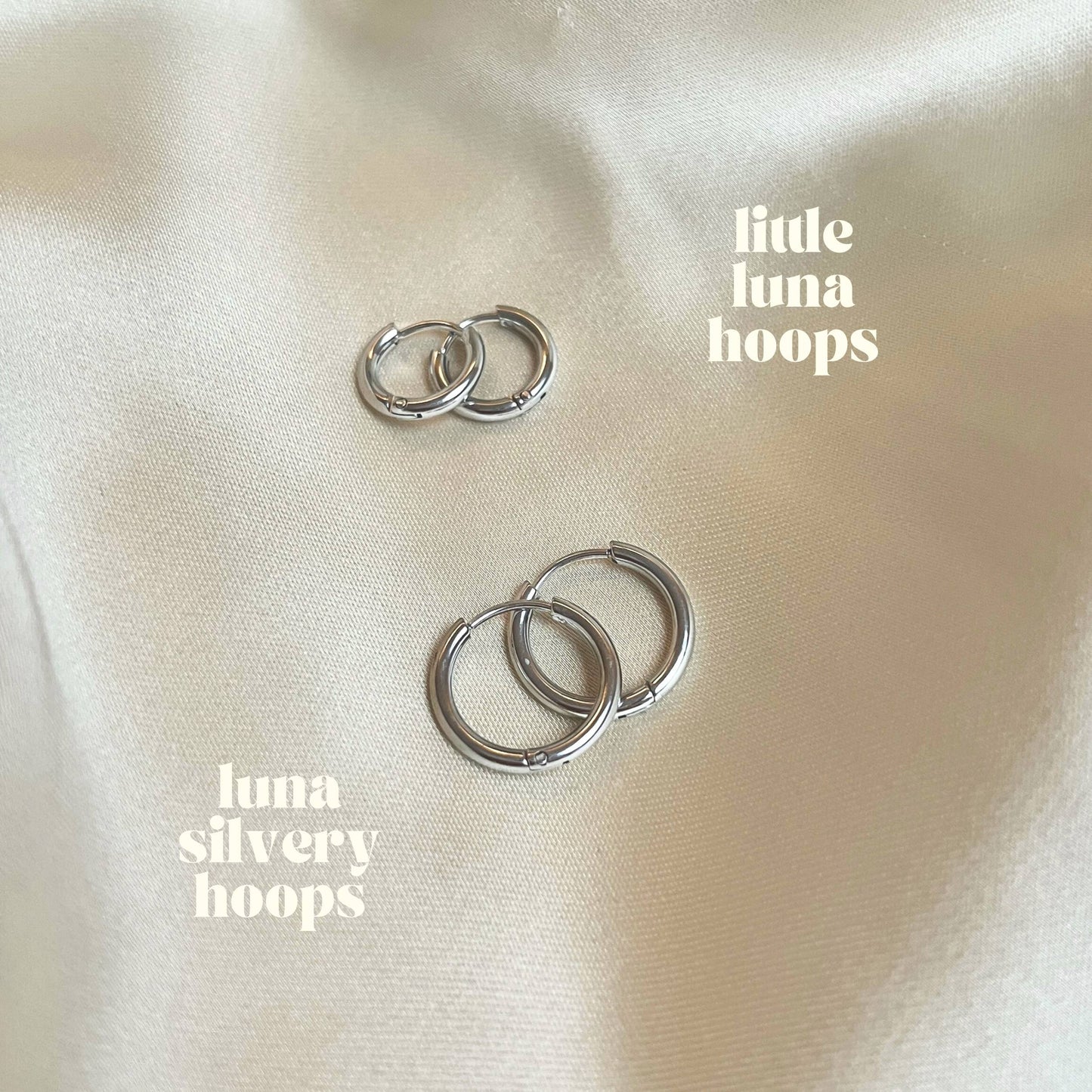 Luna Silvery Hoops