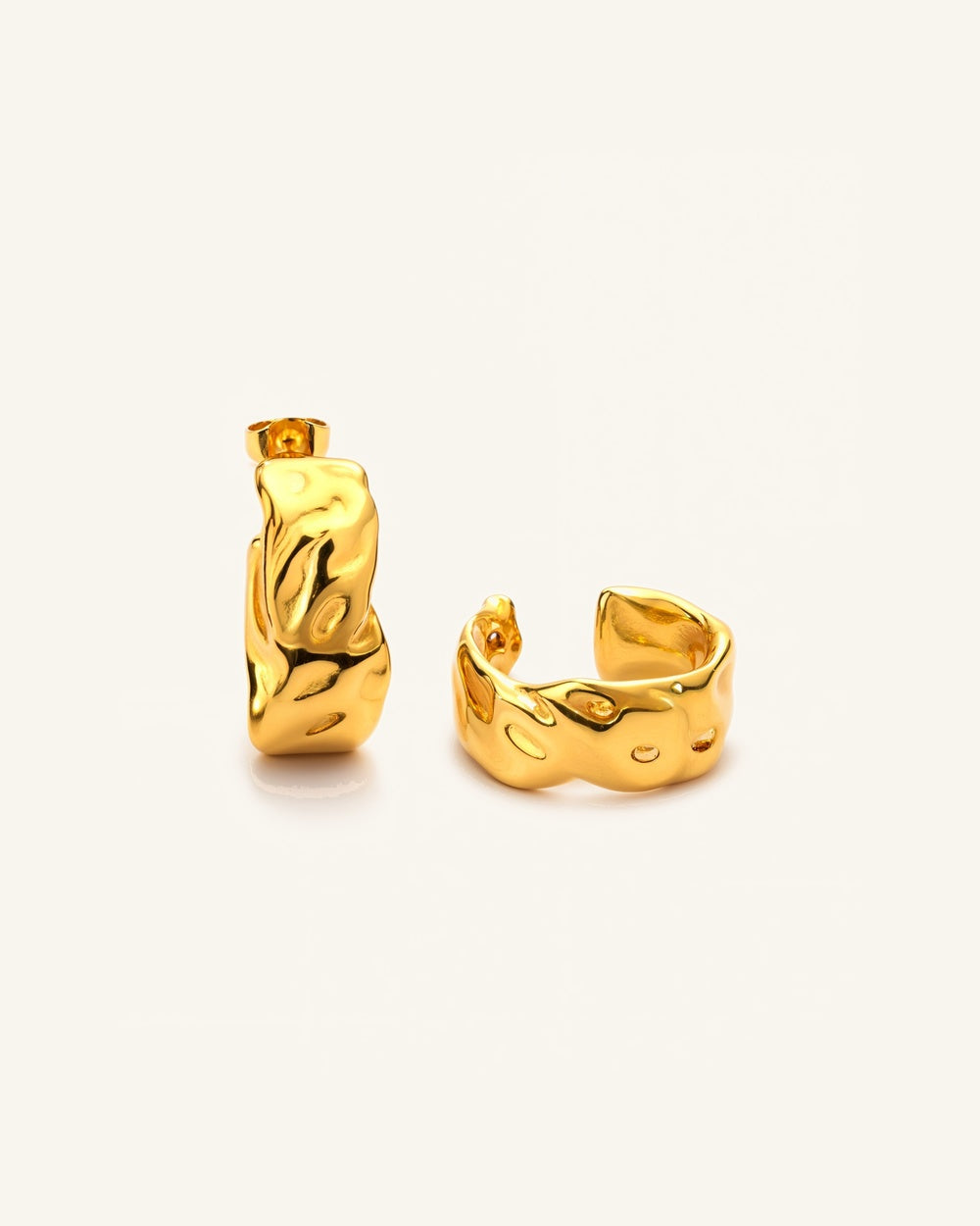 Marigold Chunky Hoops — Vattentålig örhängen i guld chunky design | Alora Avenue