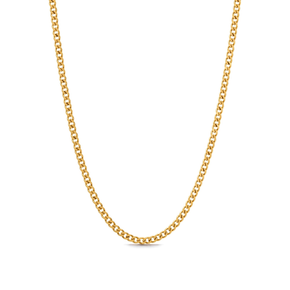Michelle Mini Necklace – kort guldfärgad pansarkedja, perfekt för barn eller som choker. PVD-pläterat i 18K guld och vattentåligt.