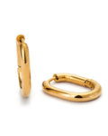 Stellar Serenity Hoops i 18K guldplätering med robust PVD-beläggning. Ovala hoops designade för vattentålighet och långvarig glans, tillverkade i allergivänligt rostfritt stål.
