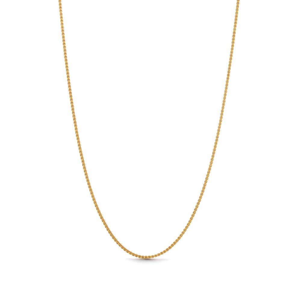 Valerie Venezia Necklace – guldig klassisk tunn Venezia kedja, 45 cm eller 50 cm lång, PVD-pläterad för långvarig glans.