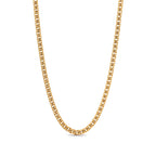 Zion Everest Necklace – stiligt guldigt halsband med dubbelpansar-kedja, 40 cm lång, PVD-pläterad i 18K guld.